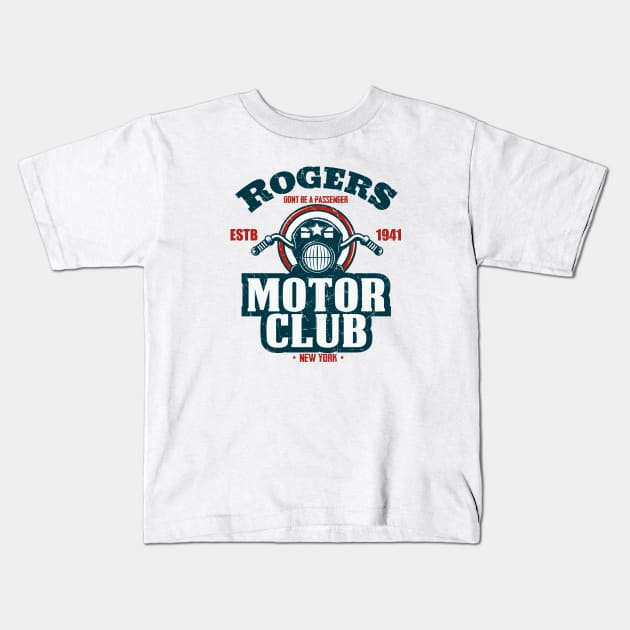 Rogers motor club Kids T-Shirt by Piercek25